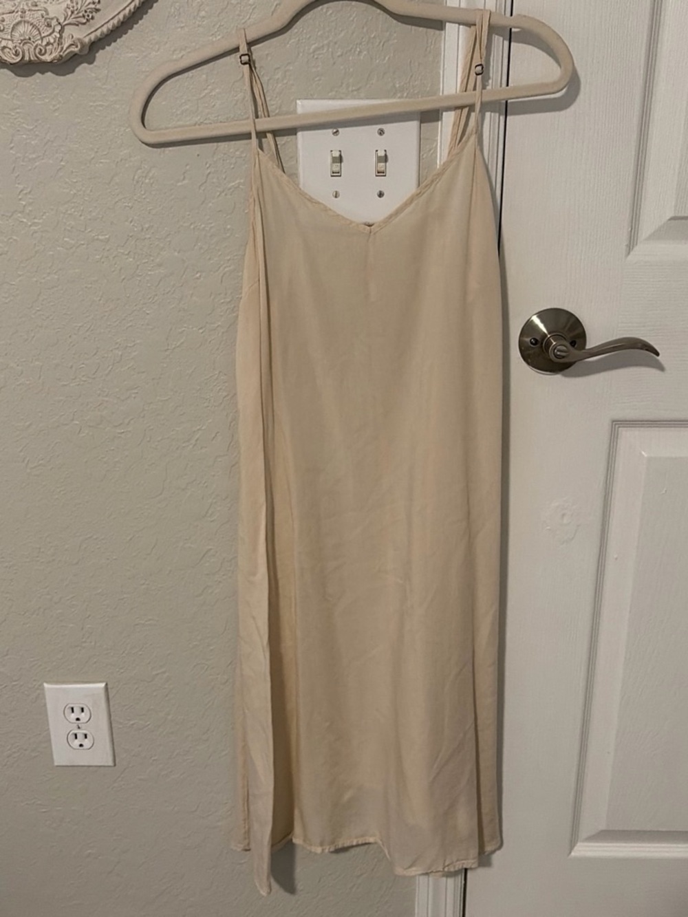 Slip Midi Dress in Beige